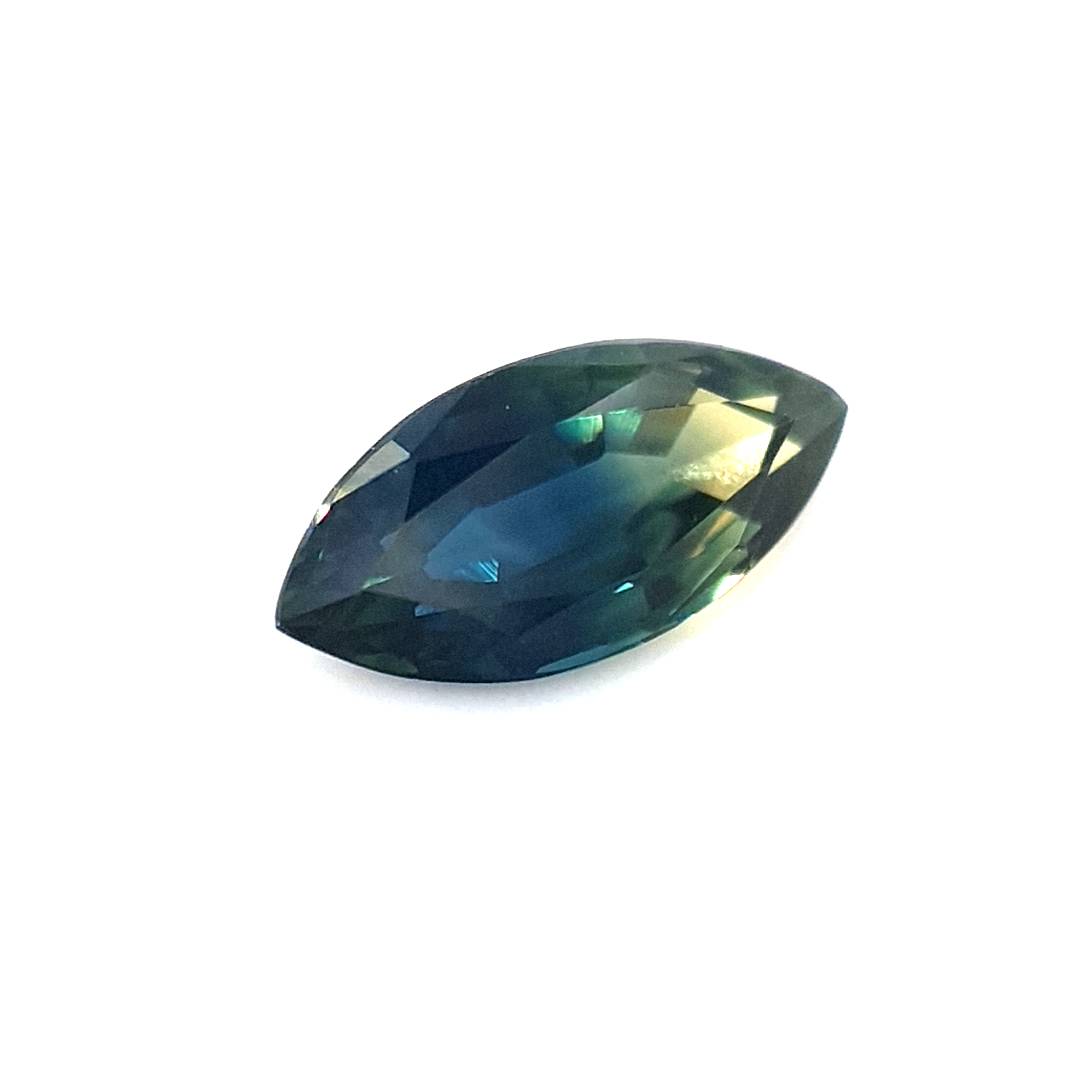 0.60ct Australian Sapphire, Parti, Blue, Teal, Yellow - Marquise