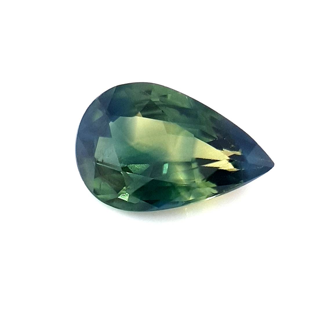 1.15ct Australian Sapphire, Parti, Blue, Teal, Yellow - Pear