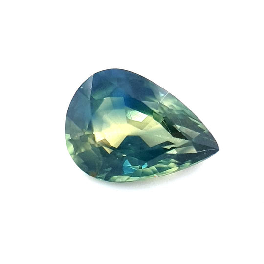 1.29ct Australian Sapphire, Parti, Blue, Teal, Yellow - Pear