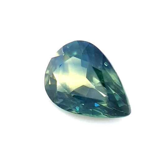 1.29ct Australian Sapphire, Parti, Blue, Teal, Yellow - Pear