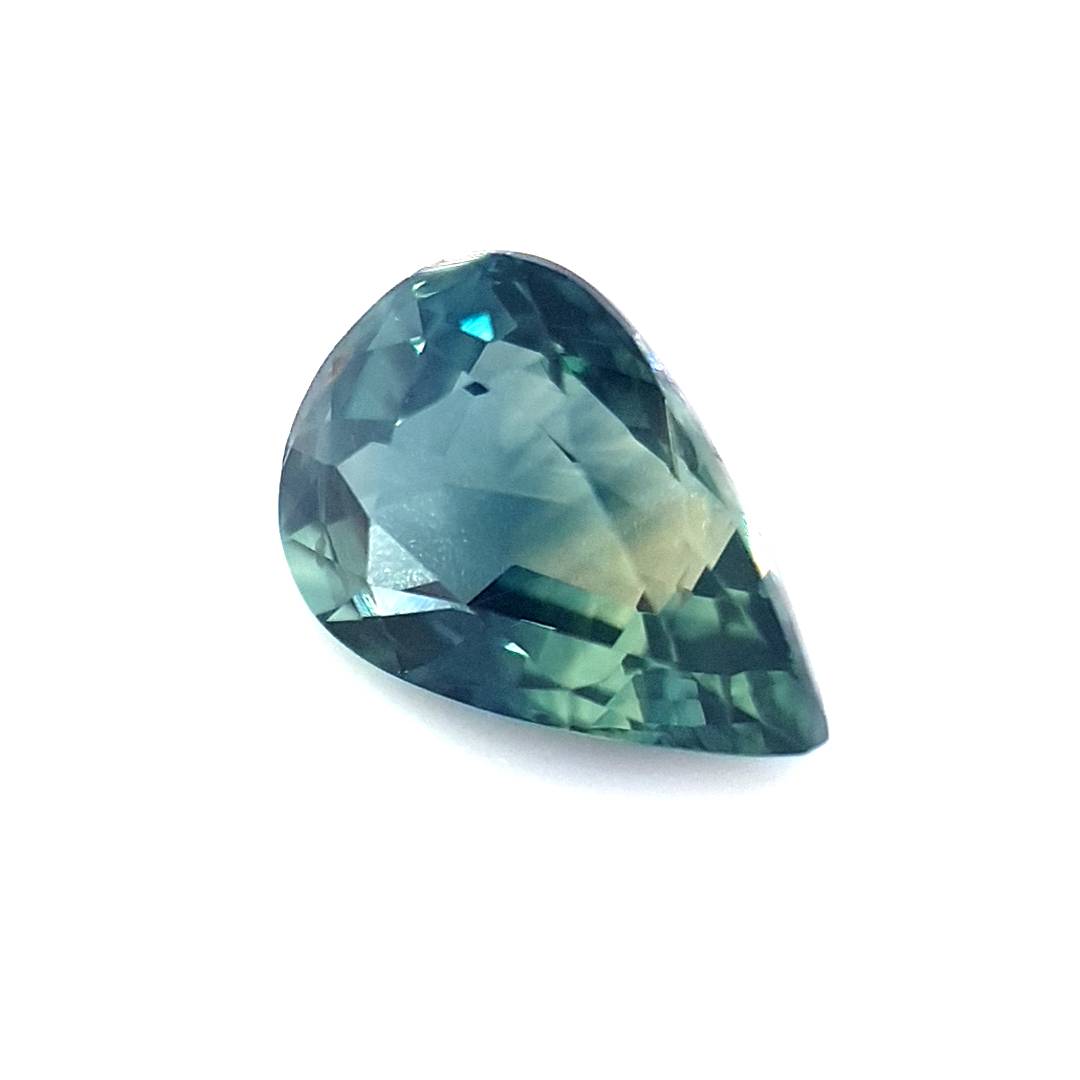 1.38ct Australian Sapphire, Parti, Blue, Teal, Yellow - Pear