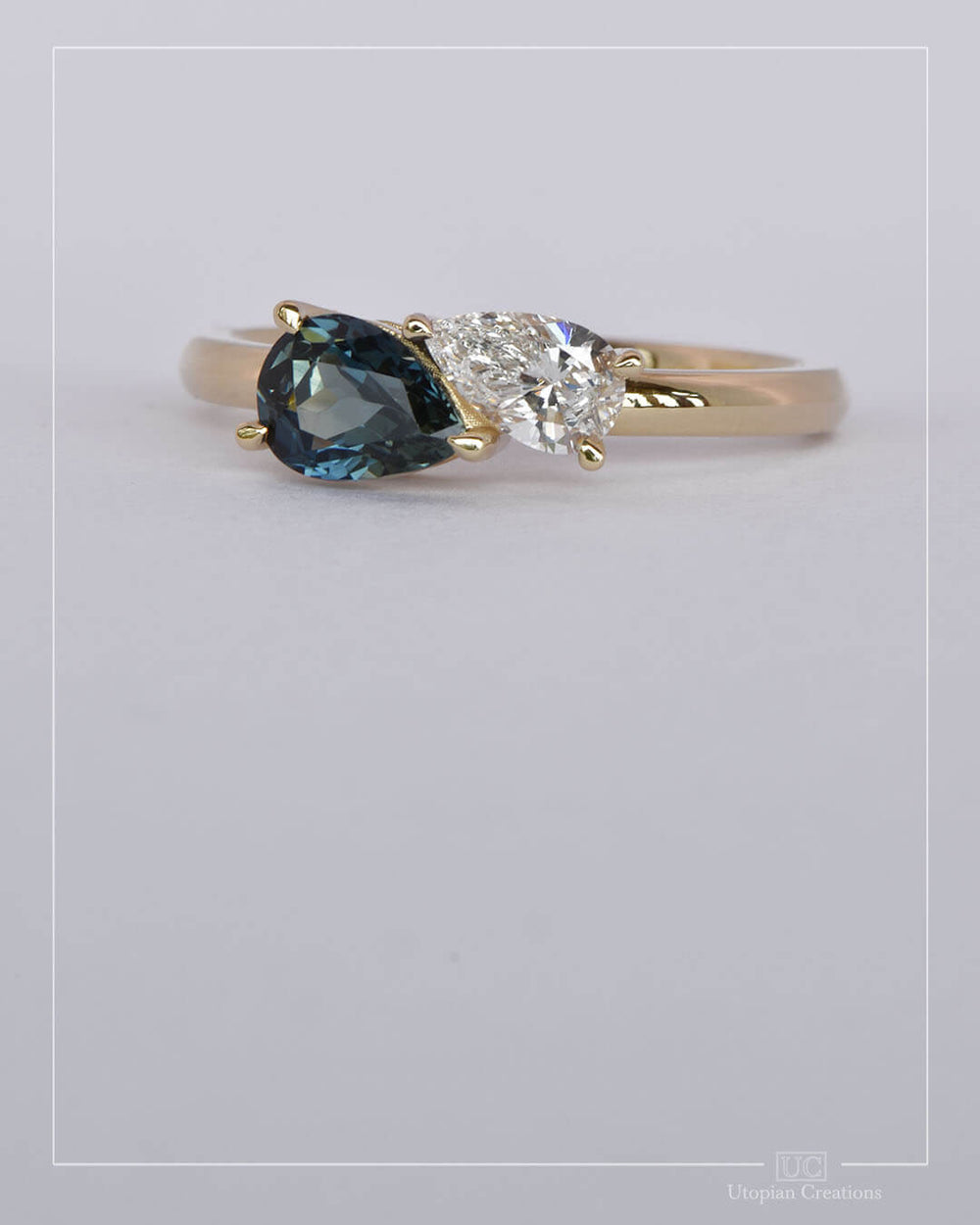 Avery - Australian Sapphire and Lab Diamond Toi et Moi Ring
