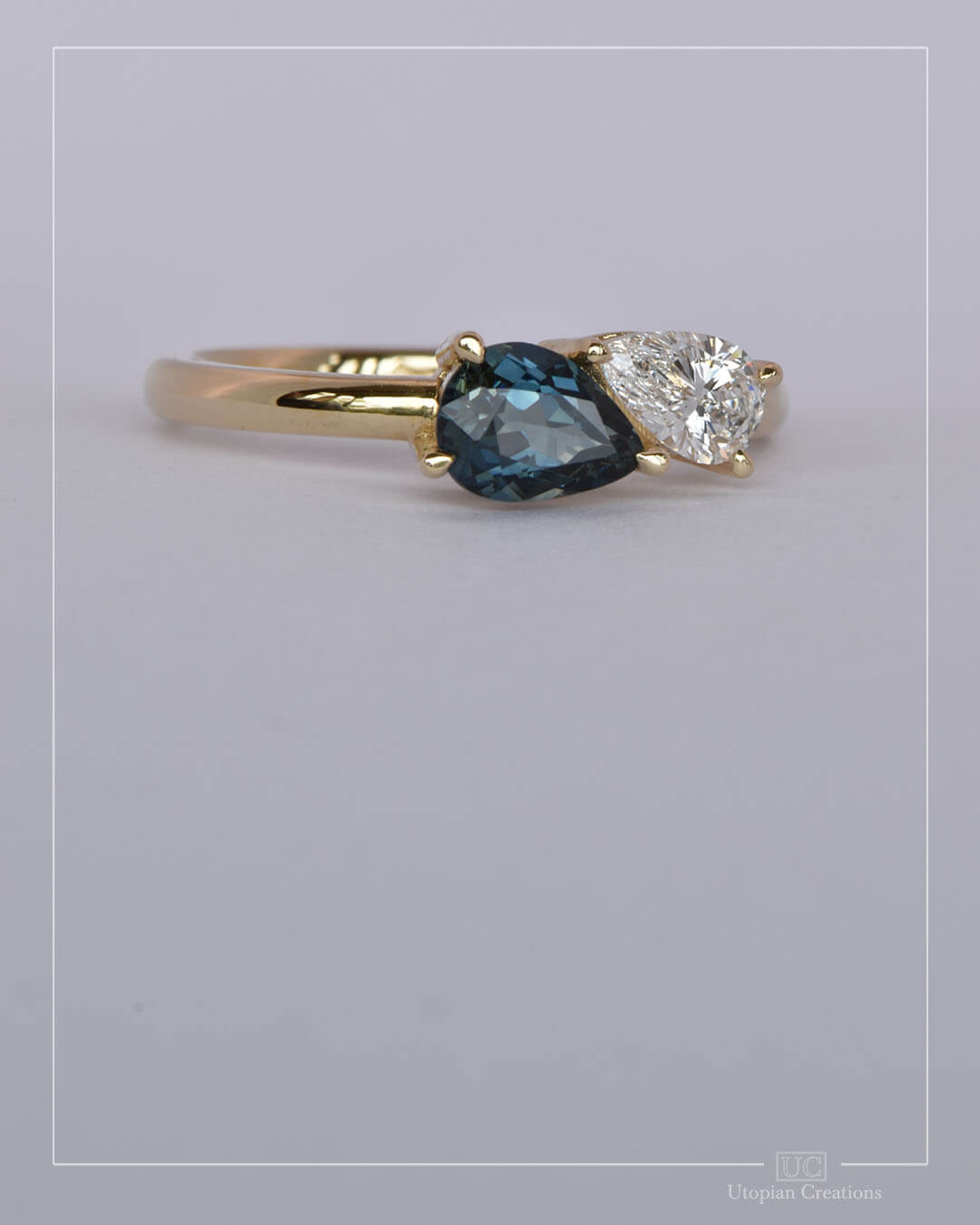 Avery - Australian Sapphire and Lab Diamond Toi et Moi Ring