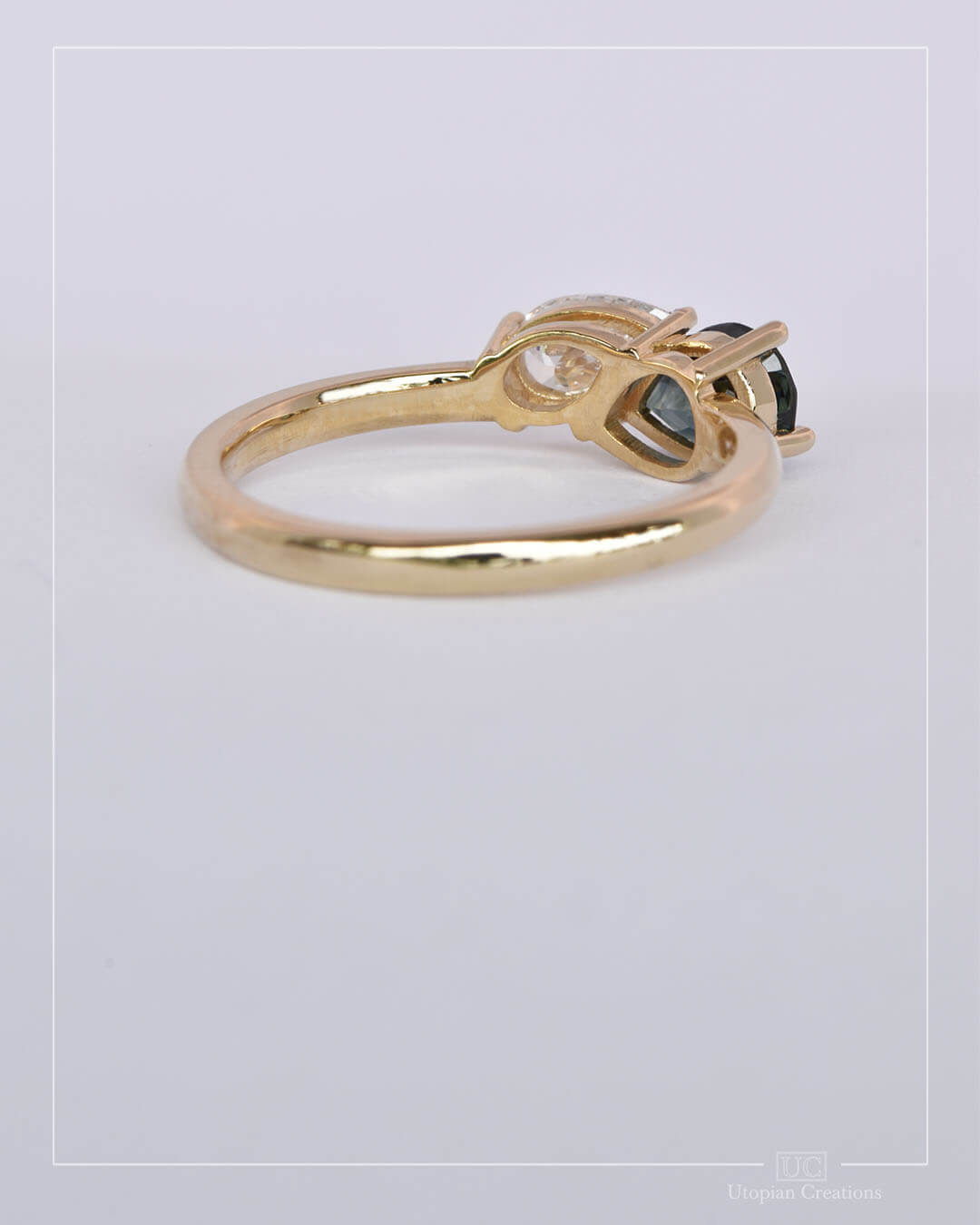 Avery - Australian Sapphire and Lab Diamond Toi et Moi Ring