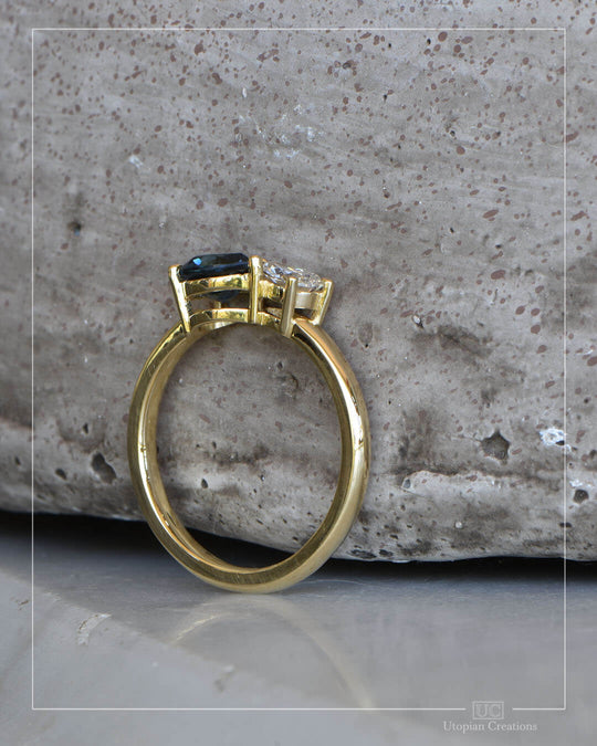 Avery - Australian Sapphire and Lab Diamond Toi et Moi Ring