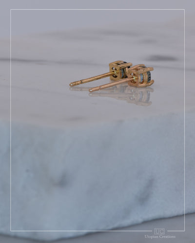 Australian Blue Sapphire Earrings Yellow Gold - 0.47ct