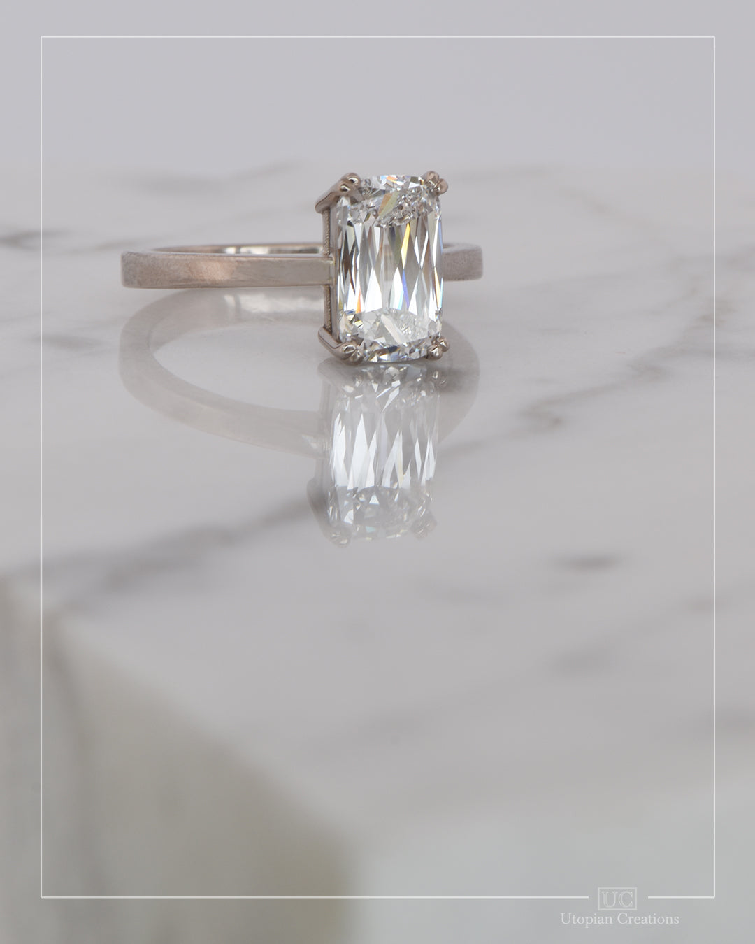 Bridgeton - Lowered solitaire, 2.08ct Cushion Cut, Lab Diamond