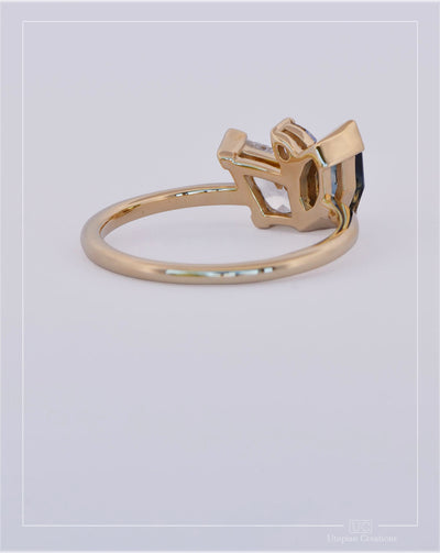 Cassia – Trilogy Australian Sapphire & Argyle Champagne Diamond Ring