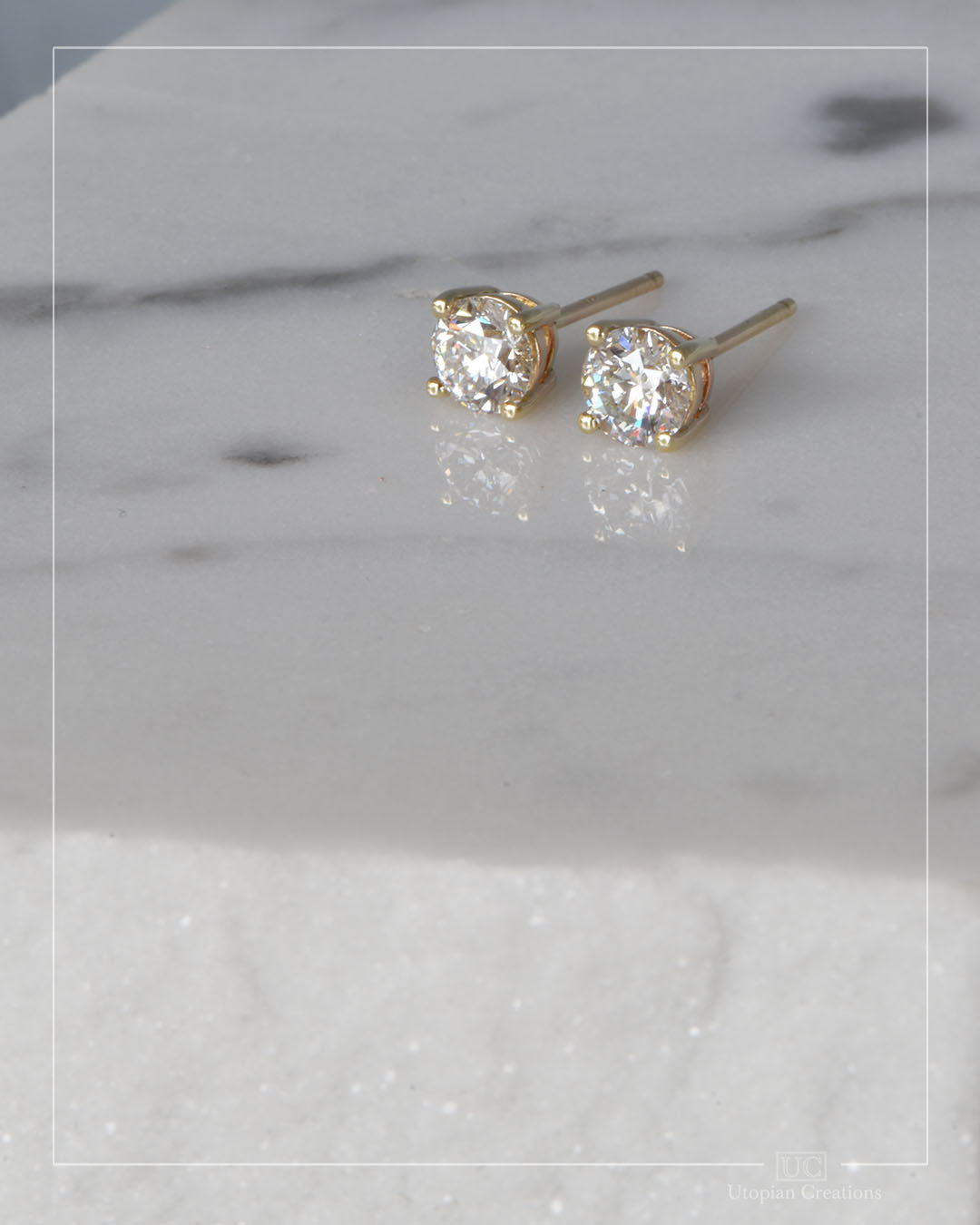 Classic Everyday Diamond Earrings - Yellow Gold - 0.88tcw