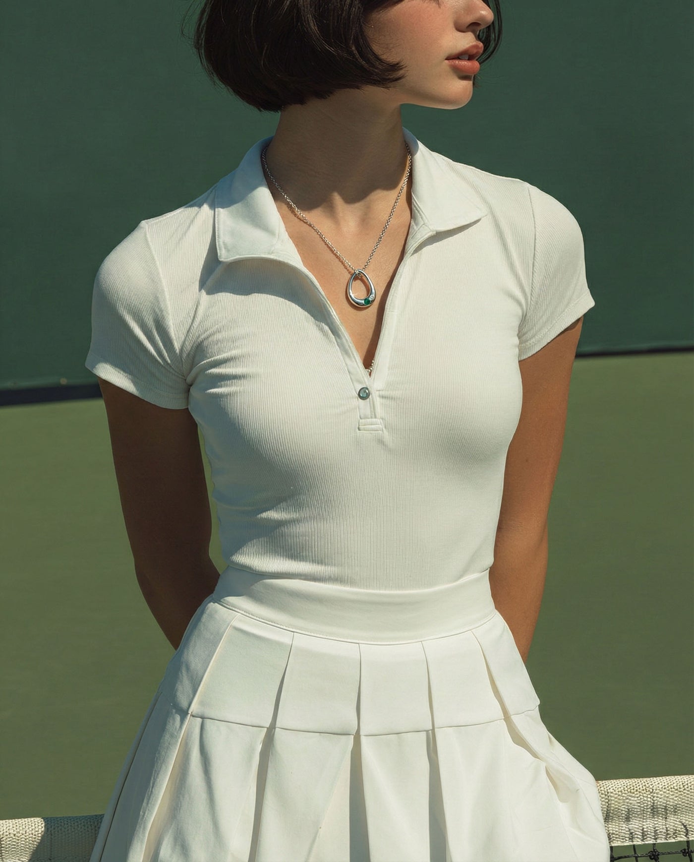 Large Dew Pendant — Sterling Silver with Australian Emerald & Australian Argyle Diamond