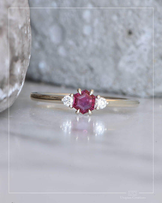Elysia - Ruby and Lab Diamond Ring