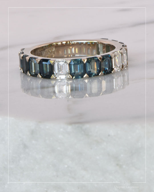 Sylvia - Australian Sapphire &amp; Diamond Ring - White gold