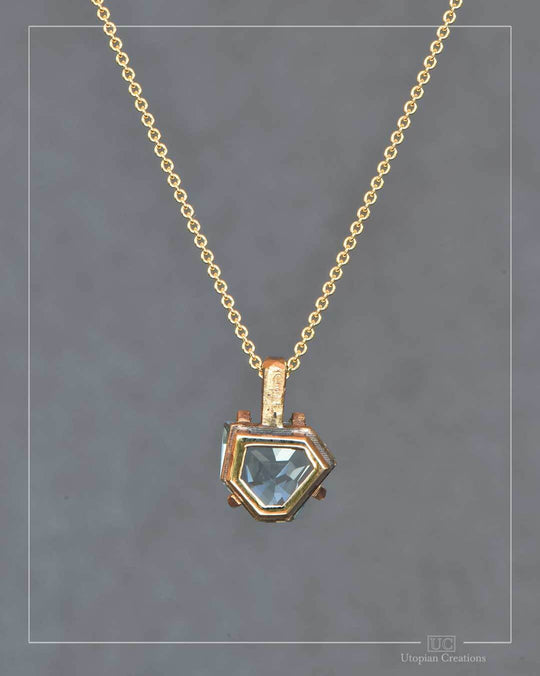 Estelle - Medium Pendant - 9k Yellow Gold &amp; Blue Topaz
