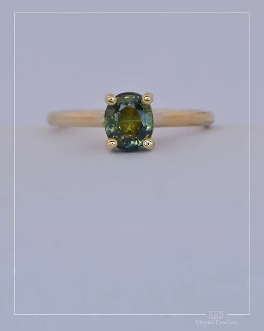 Fern – 1.56ct Australian Parti Sapphire in 18k Yellow Gold