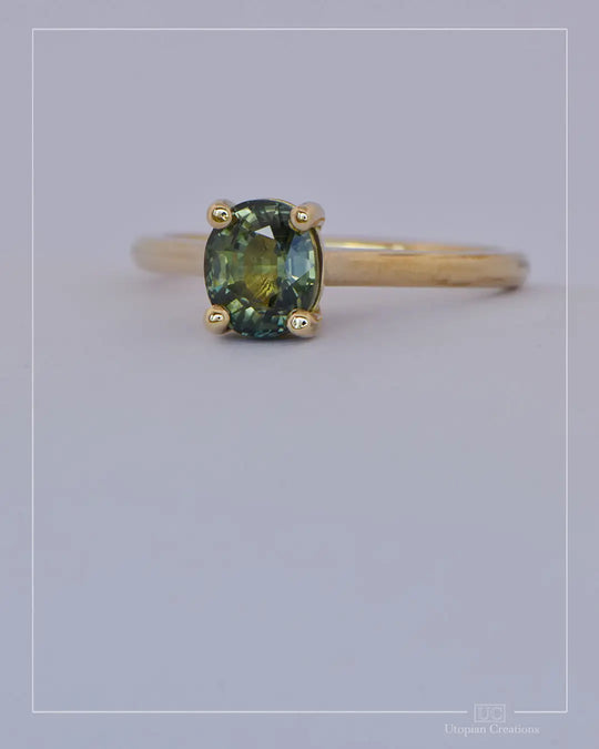 Fern – 1.56ct Australian Parti Sapphire in 18k Yellow Gold