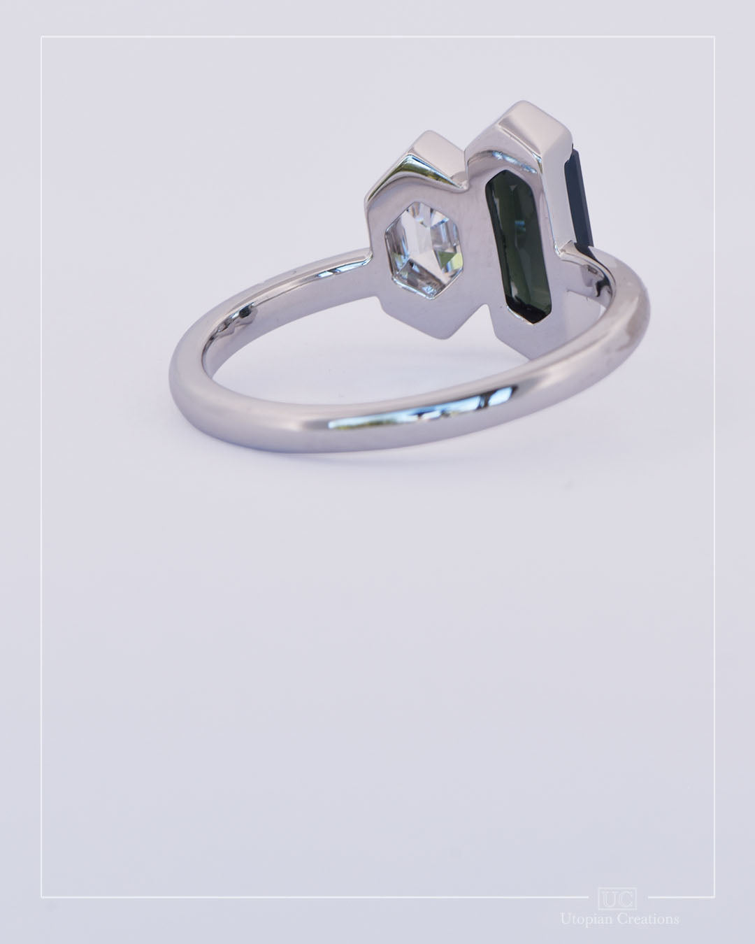 Gentiana – Toi et Moi Hexagon Diamond and Australian Sapphire