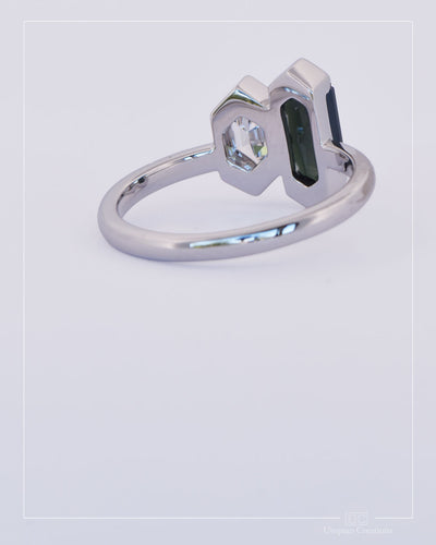 Gentiana – Toi et Moi Hexagon Diamond and Australian Sapphire