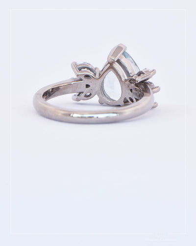 Glacielle - Australian Blue Topaz & lab diamond ring
