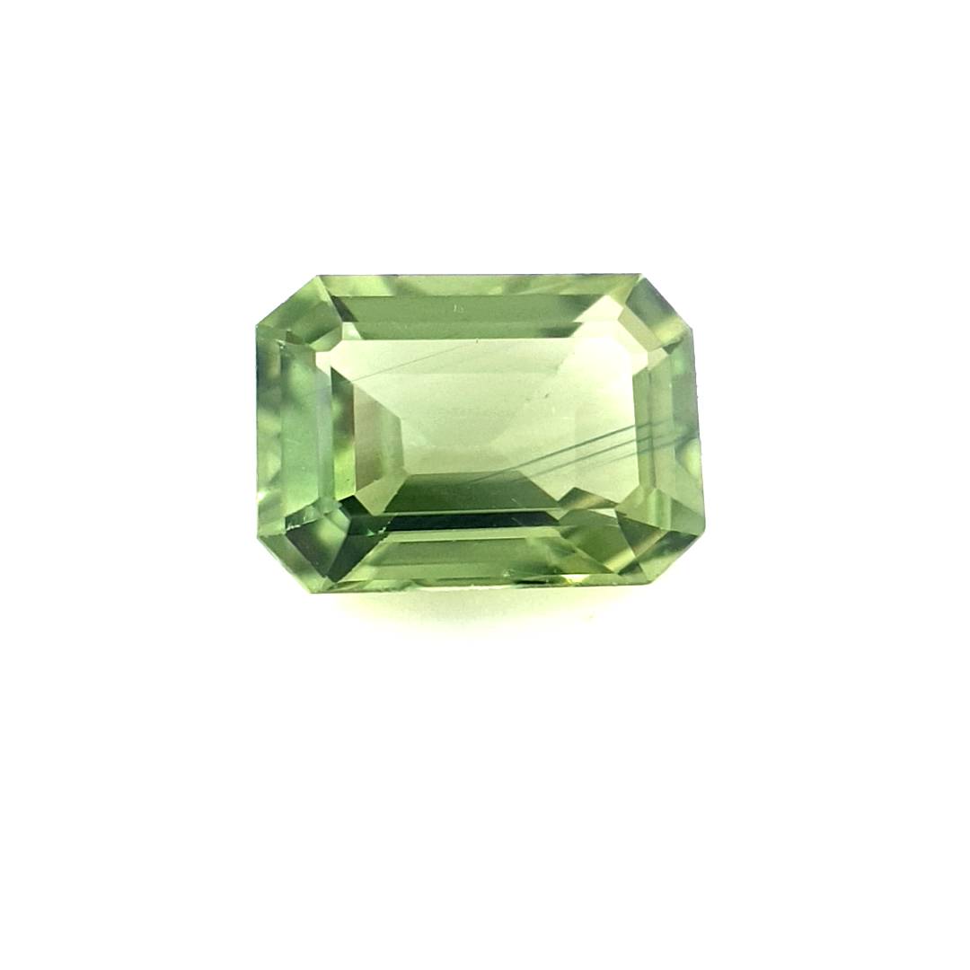 1.16ct Australian Sapphire, Apple Green - Emerald Cut