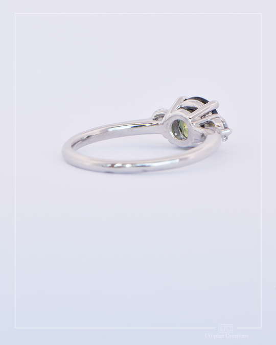 1.76ct Australian Green Sapphire Trilogy - Aster Collection