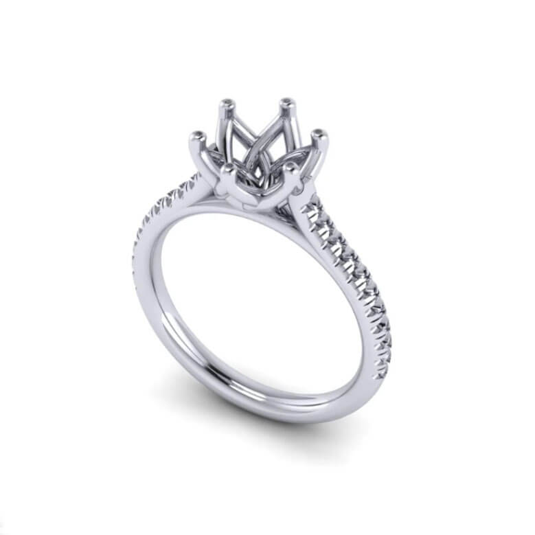 Hibiscus - Ring Only, Choose The Main Gemstone Separately