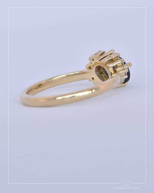 Imogen - Blue Nigerian Sapphire and Diamond Ring