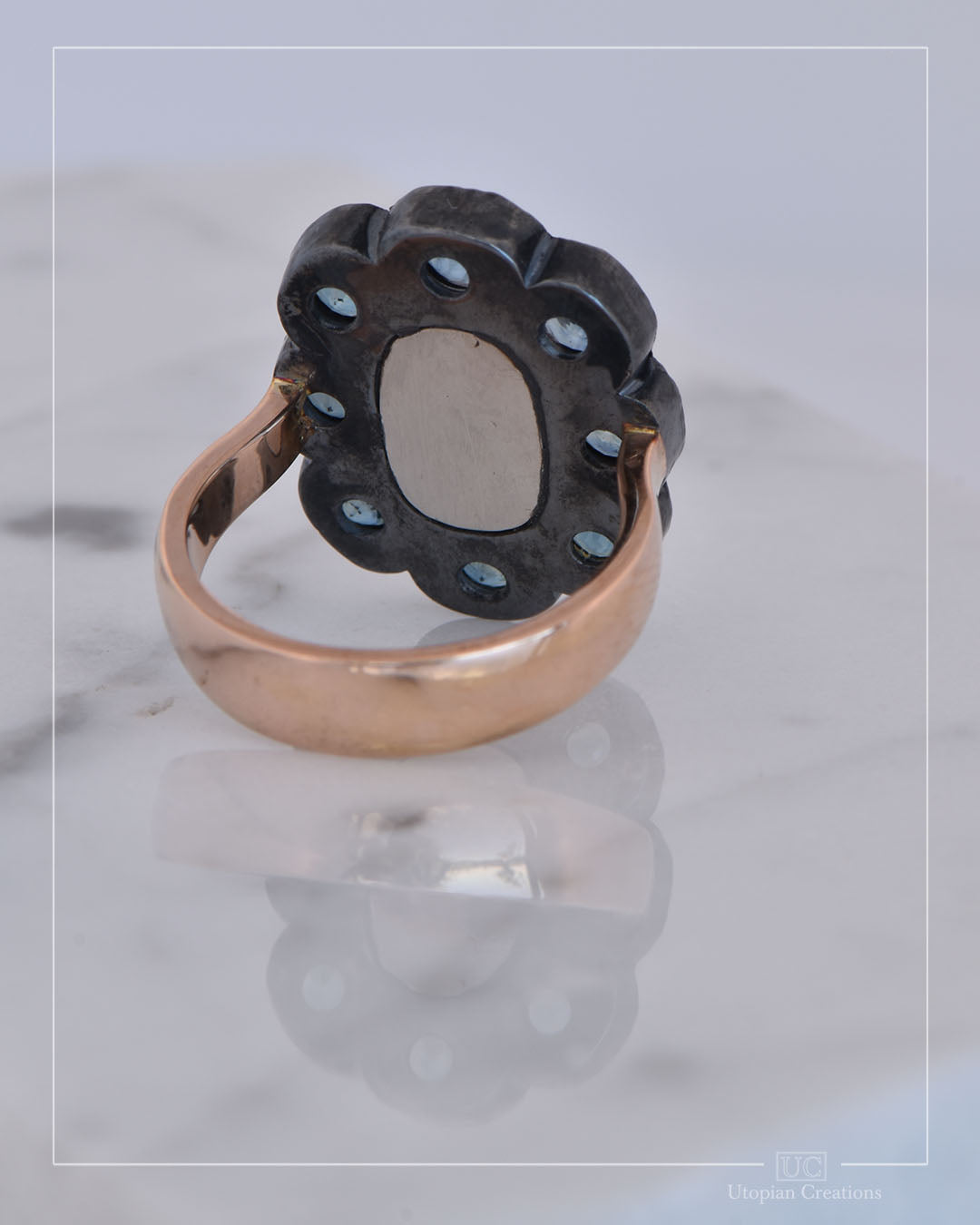 Indigo – Dress ring -  Blue Topaz and Sapphire Halo