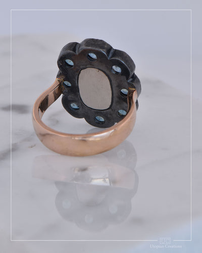 Indigo – Dress ring -  Blue Topaz and Sapphire Halo