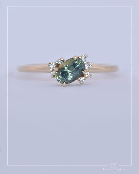 Isla - Opalescent Australian Sapphire and Diamond Ring