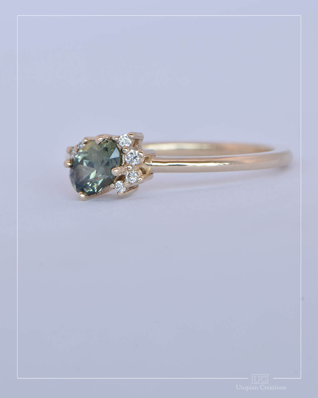 Isla - Opalescent Australian Sapphire and Diamond Ring