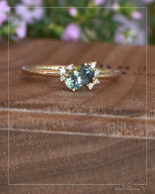 Isla - Opalescent Australian Sapphire and Diamond Ring