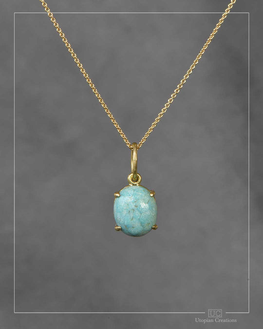 Juno medium pendant featuring Australian Turquoise - 18k Australian Gold