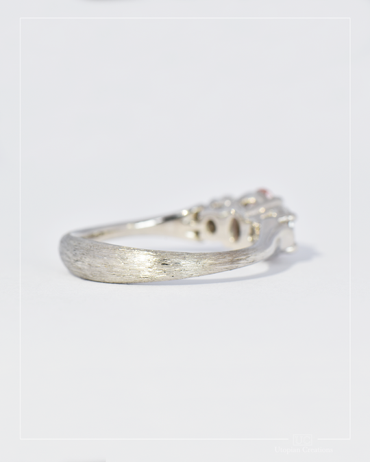 Livia - Peach Lab Diamond and Platinum Ring - Baret Collection