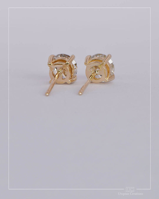 Lab Diamond Earrings Yellow Gold - 1.32ct