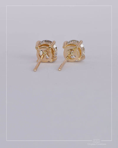 Lab Diamond Earrings Yellow Gold - 1.32ct