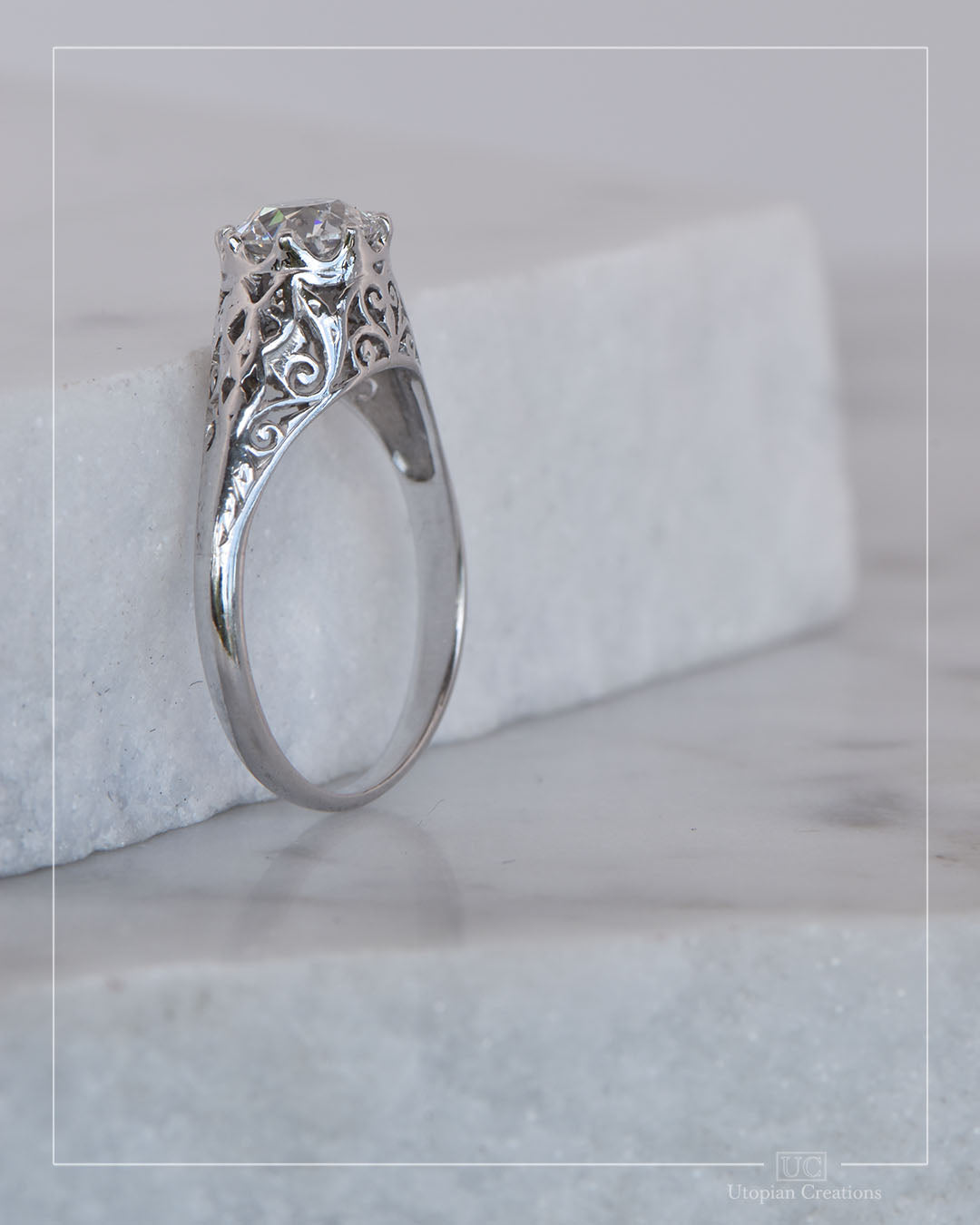 Lavinia — Antique Ring - 18k White Gold