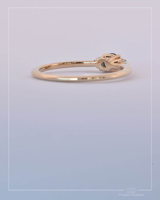 Liora - Blue, Teal Australian Sapphire and Diamond Ring