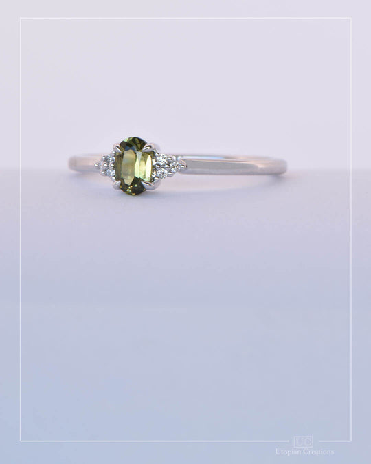 Lyra - Green Australian Sapphire and Diamond Ring