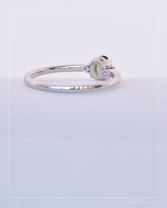 Lyra - Green Australian Sapphire and Diamond Ring