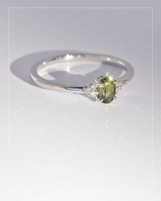 Lyra - Green Australian Sapphire and Diamond Ring