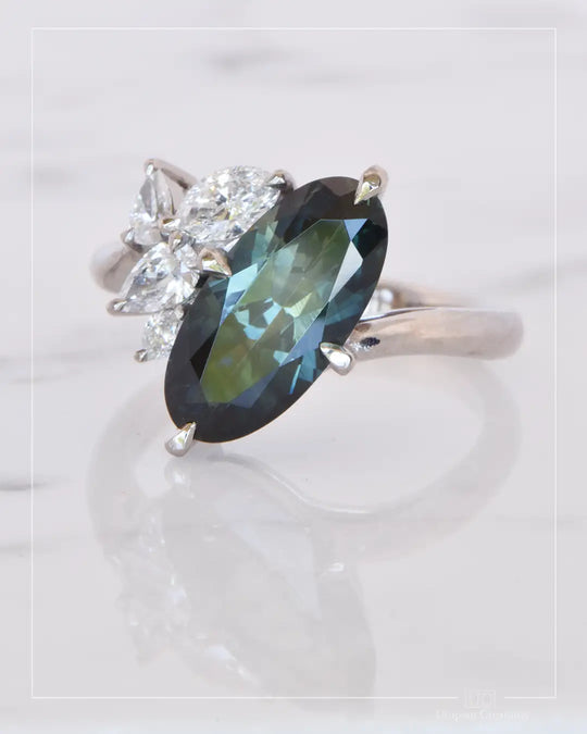 Margaret - Australian Parti Sapphire &amp; Lab Diamonds