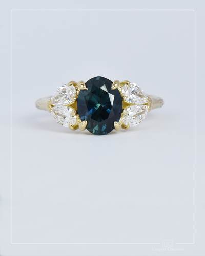 Sapphire and Lab Diamond Ring - Baret Collection