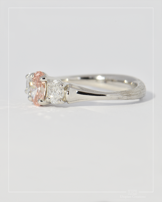 Livia - Peach Lab Diamond and Platinum Ring - Baret Collection