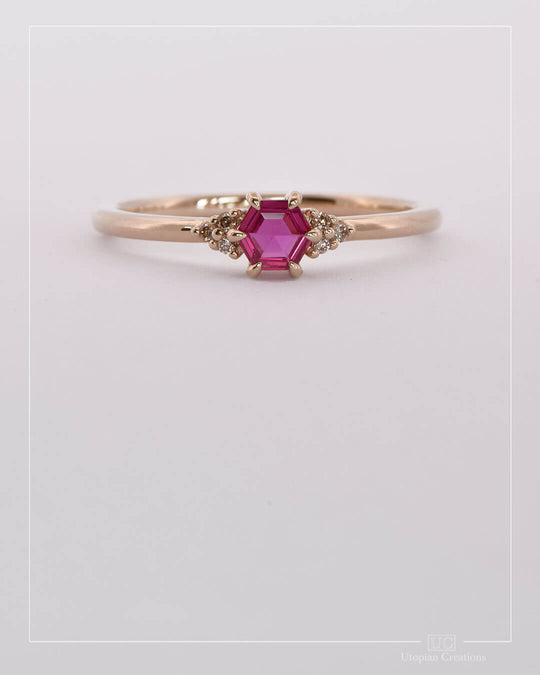 Orla - Red Ruby and Argyle Diamond Ring