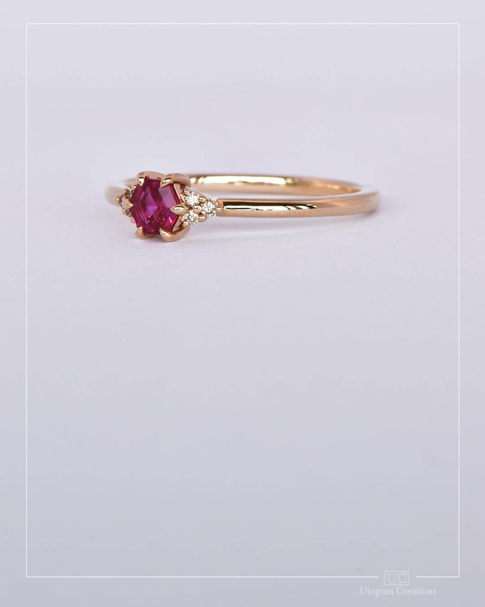 Orla - Red Ruby and Argyle Diamond Ring