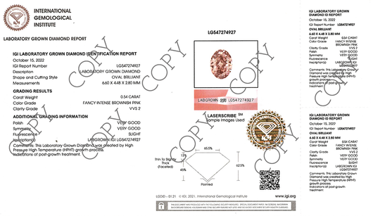 Livia - Peach Lab Diamond and Platinum Ring - Baret Collection