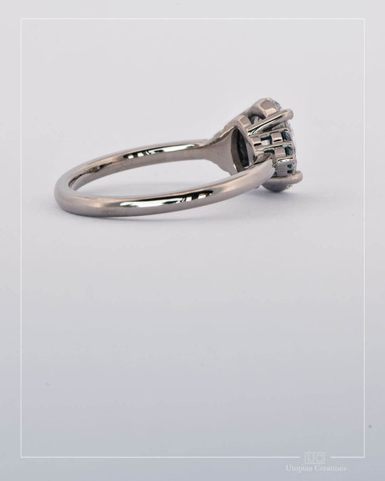 Jacqueline - 1.45ct Lab diamond and Australian Teal Sapphires - Juniper Collection