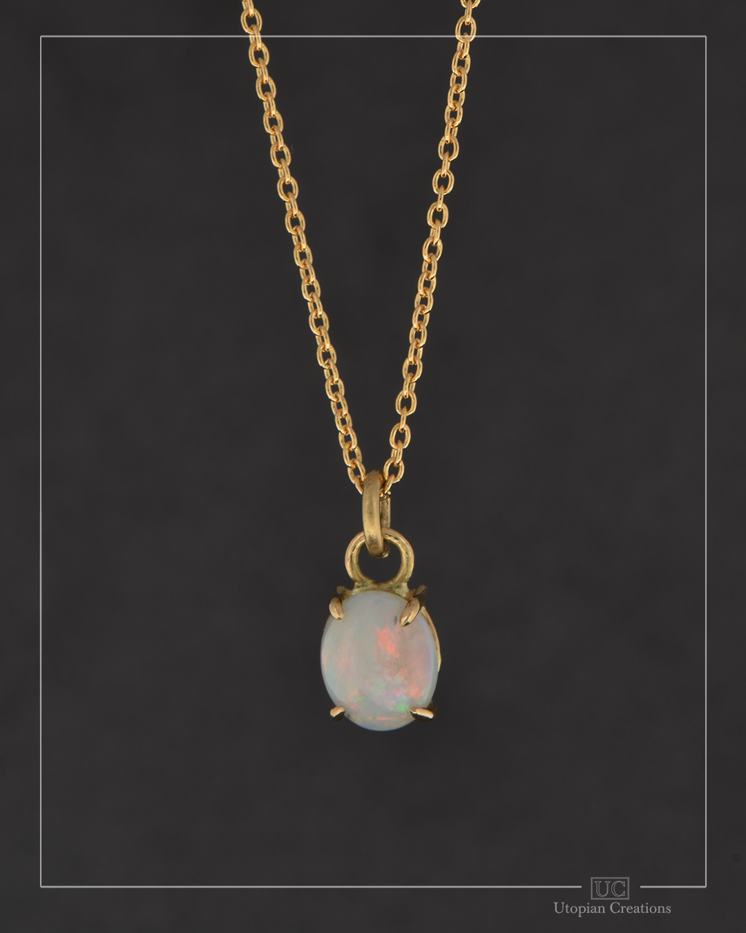 Oval Opal - 18k Yellow Gold - Poppy