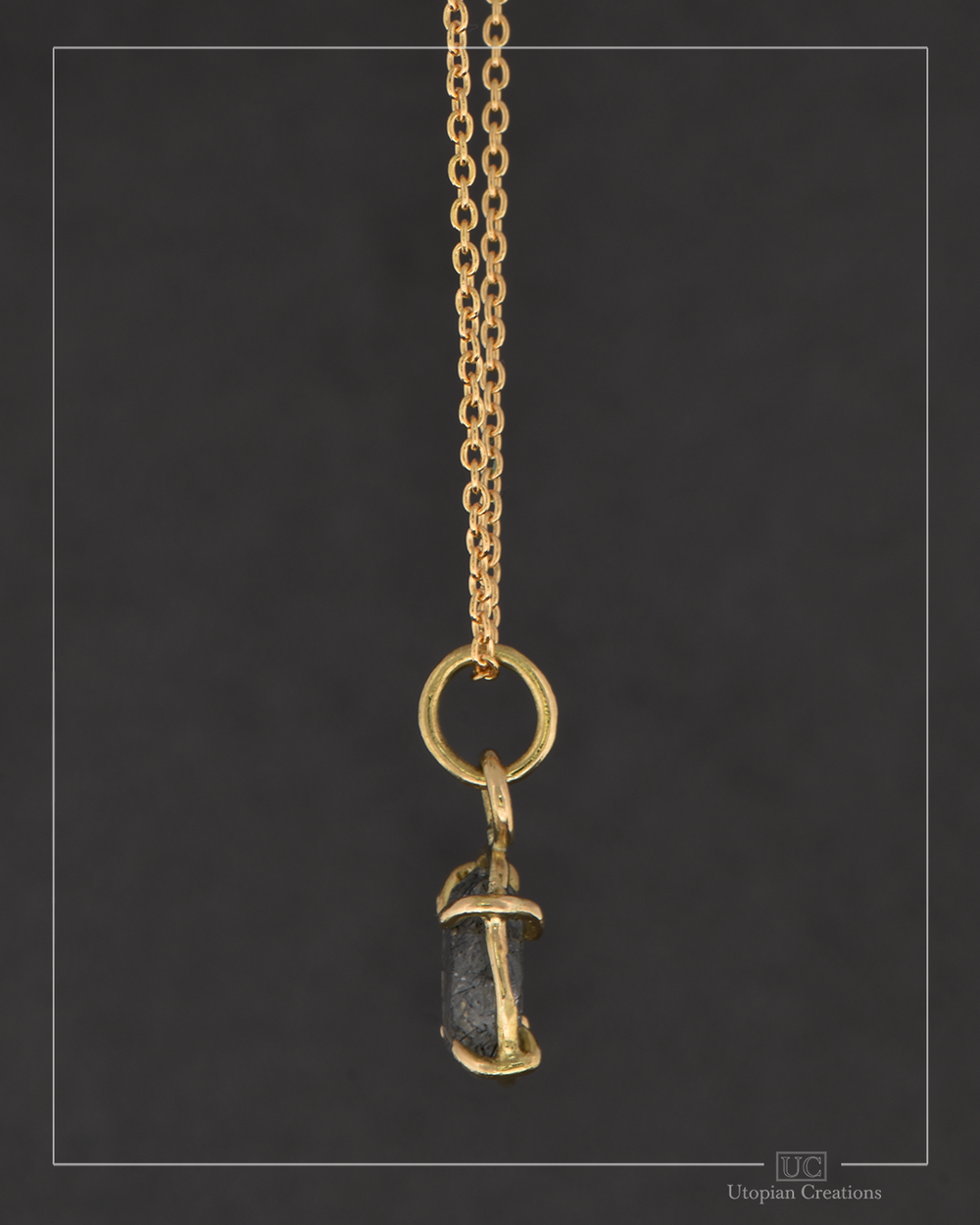 Tourmalated Quartz - 18k Yellow Gold - Poppy