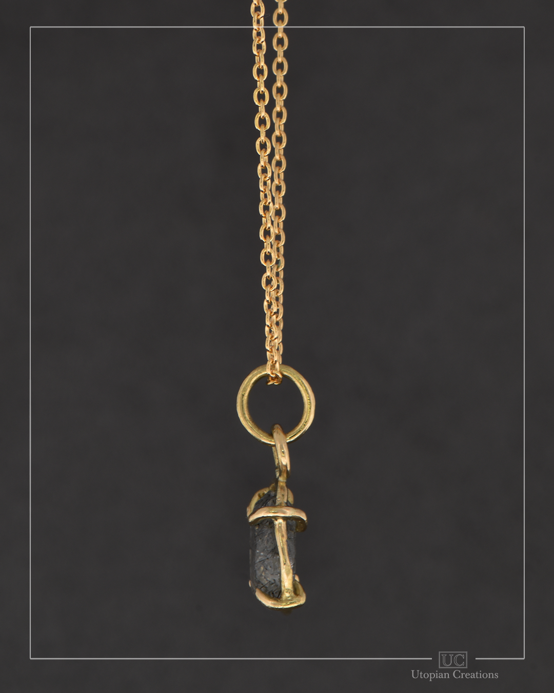 Tourmalated Quartz - 18k Yellow Gold - Poppy